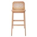 Lot de chaises d'îlot et bar en chêne et assise cannage 65cm