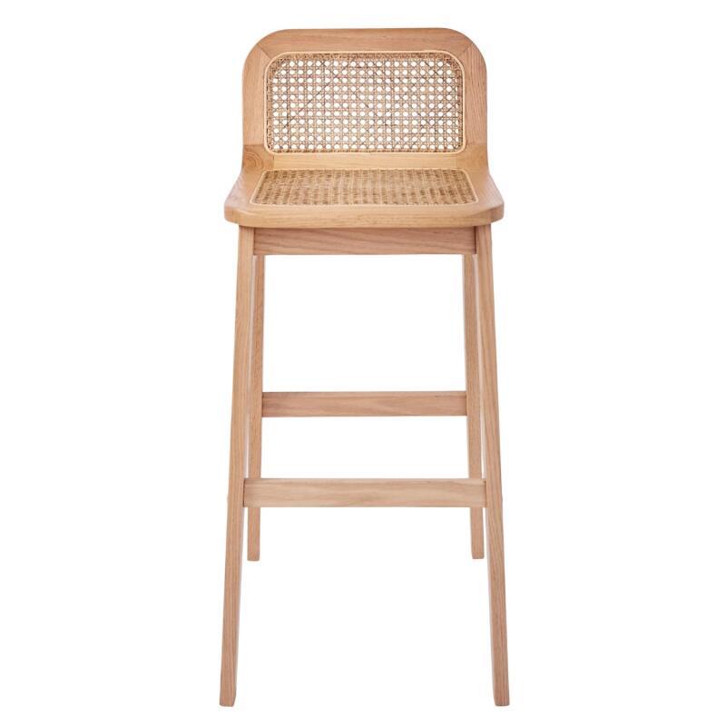 Lot de chaises d'îlot et bar en chêne et assise cannage 65cm