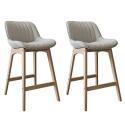 Lot de chaises d'îlot et bar en chêne et assise tissu 65cm