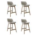 Lot de chaises d'îlot et bar en chêne et assise tissu 65cm