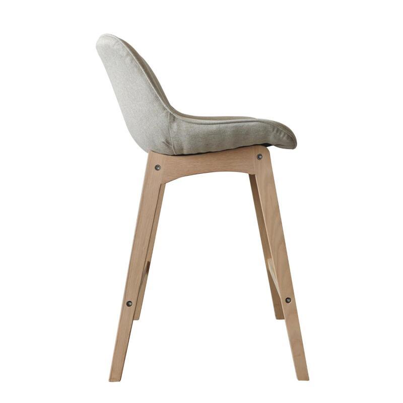 Lot de chaises d'îlot et bar en chêne et assise tissu 65cm