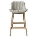 Lot de chaises d'îlot et bar en chêne et assise tissu 65cm