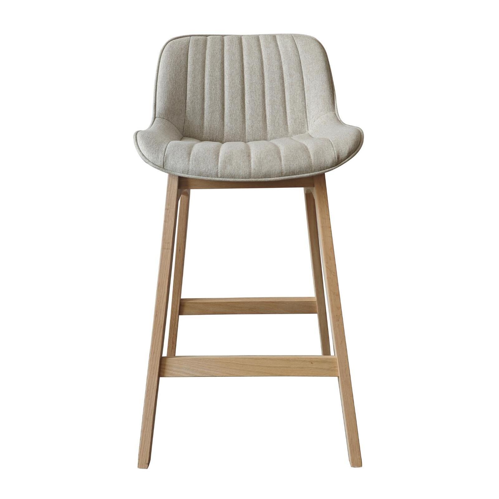 Lot de chaises d'îlot et bar en chêne et assise tissu 65cm