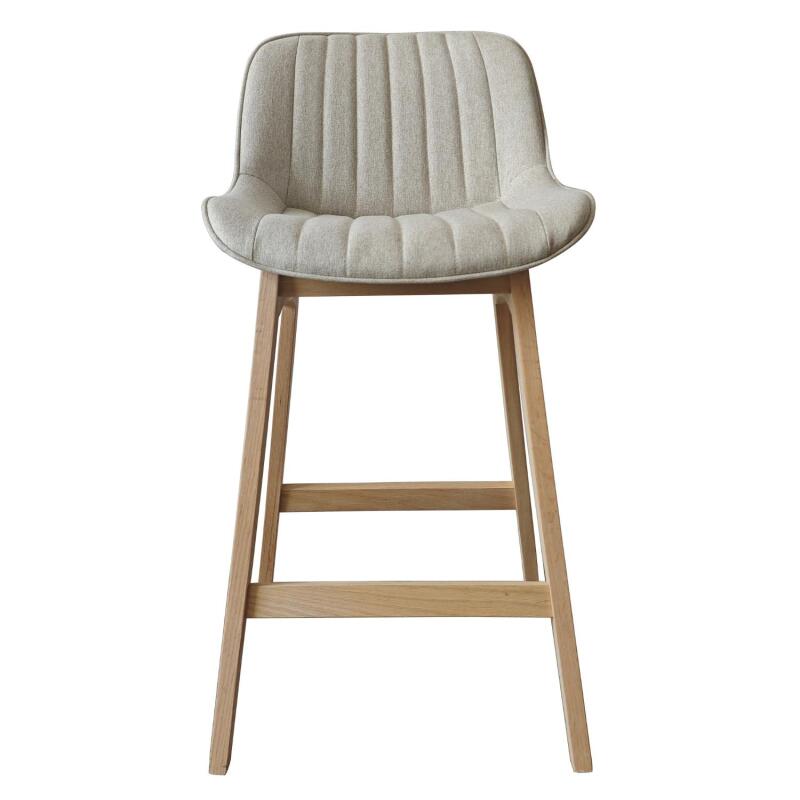 Lot de chaises d'îlot et bar en chêne et assise tissu 65cm