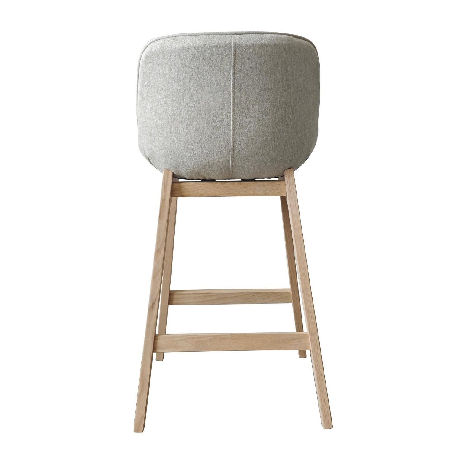 Lot de chaises d'îlot et bar en chêne et assise tissu 65cm