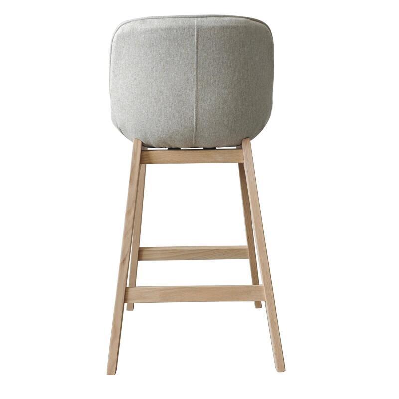 Lot de chaises d'îlot et bar en chêne et assise tissu 65cm