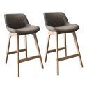 Lot de chaises d'îlot et bar en chêne et assise tissu 65cm