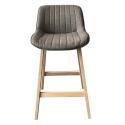 Lot de chaises d'îlot et bar en chêne et assise tissu 65cm