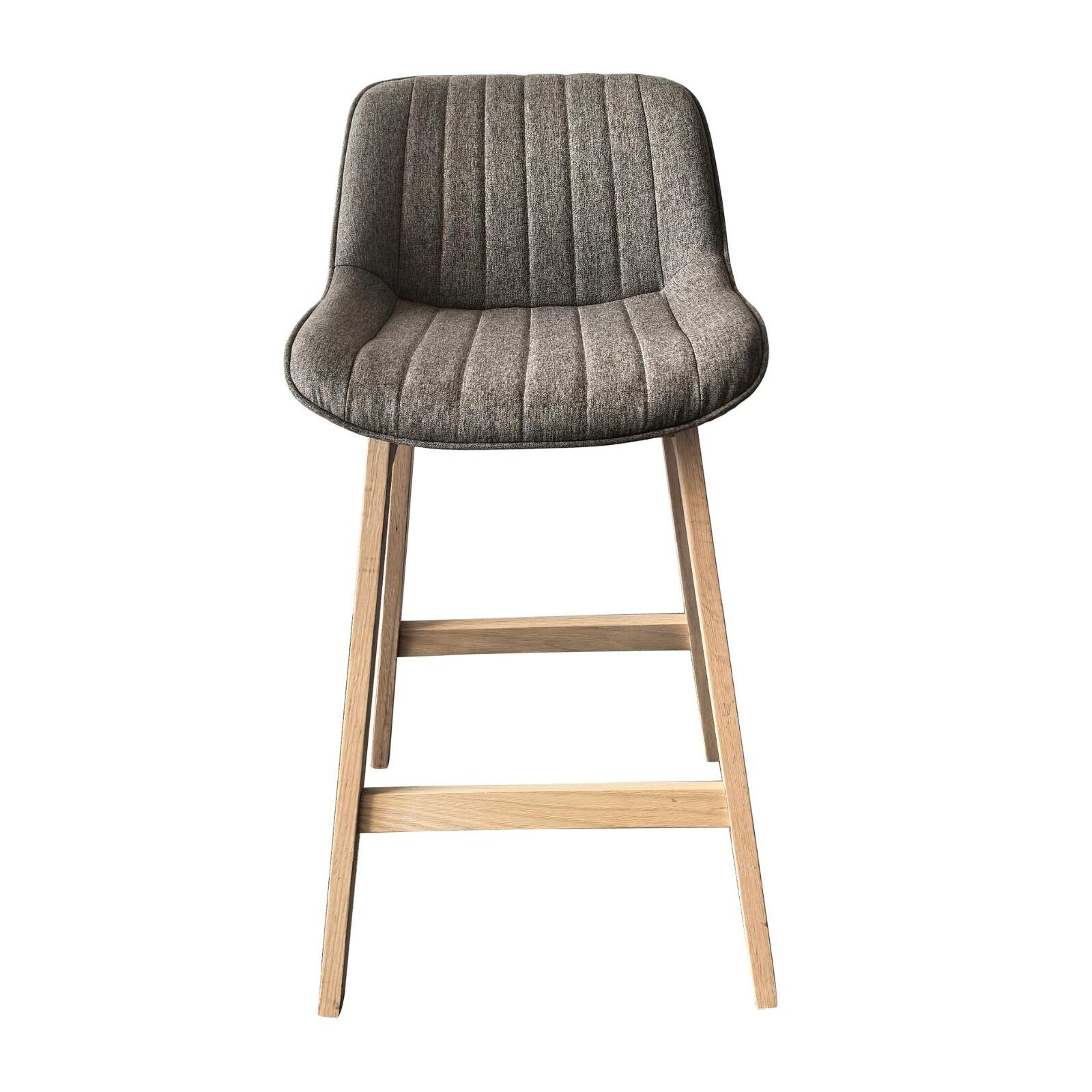 Lot de chaises d'îlot et bar en chêne et assise tissu 65cm