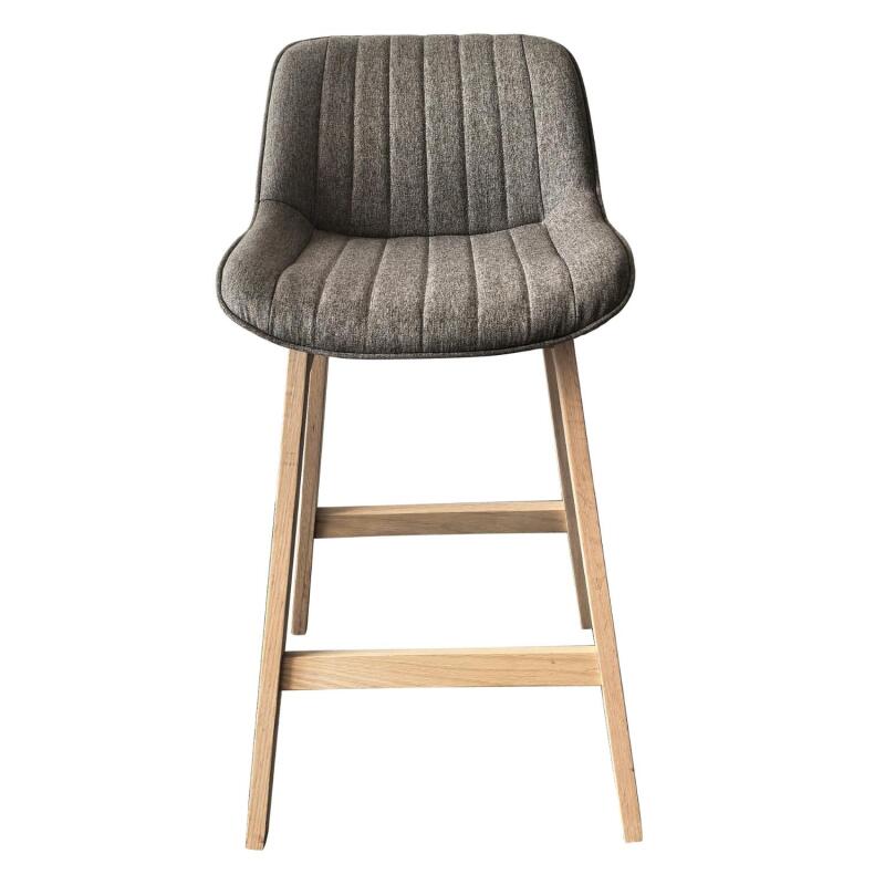 Lot de chaises d'îlot et bar en chêne et assise tissu 65cm