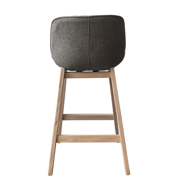 Lot de chaises d'îlot et bar en chêne et assise tissu 65cm