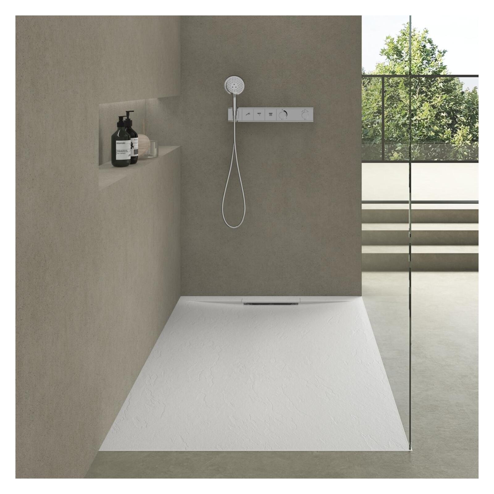 Receveur de douche aspect ardoire extra-plat 90x90cm