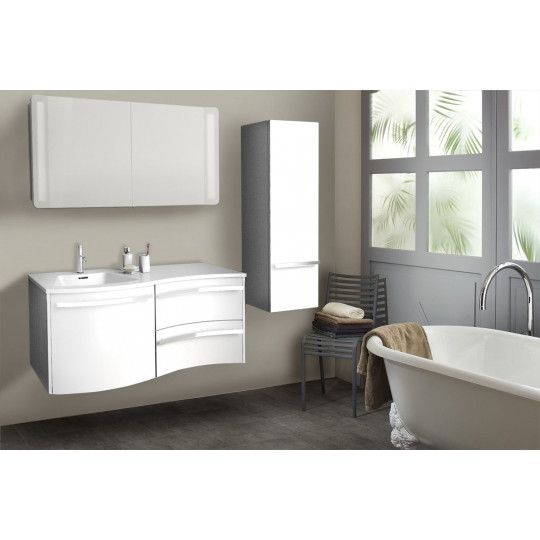 Colonne de salle de bain blanche à suspendre 120 cm POLY