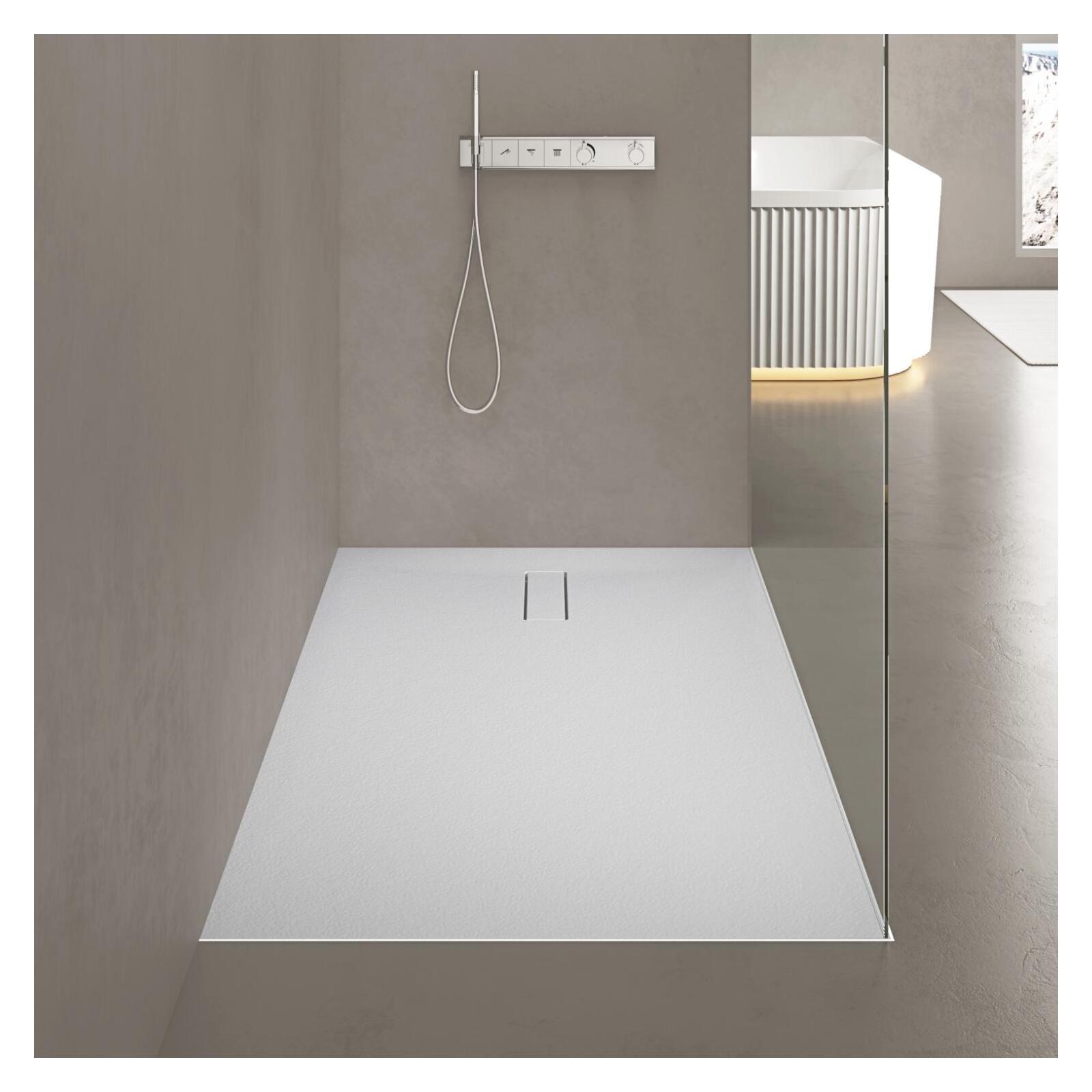 Receveur de douche aspect pierre extra-plat 100x80cm