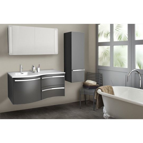 Colonne de salle de bain poivre satiné à suspendre 120 cm POLY