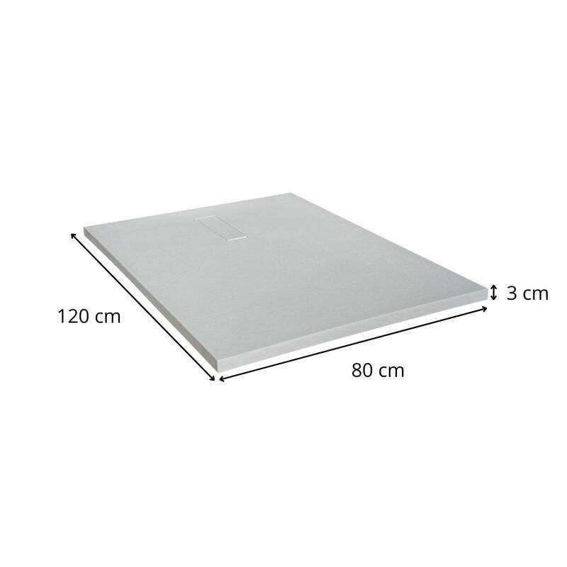 Receveur de douche aspect pierre extra-plat 120x80cm