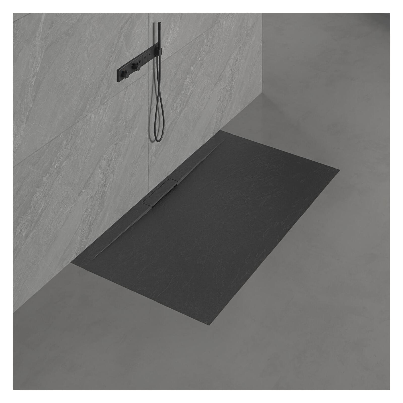 Receveur de douche mural aspect ardoise extra-plat 120x90cm
