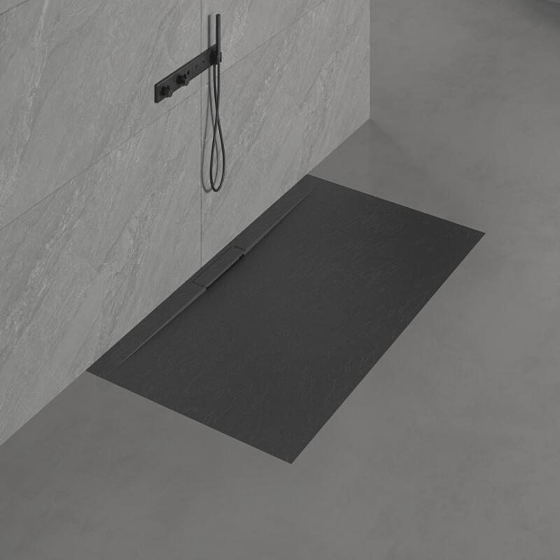 Receveur de douche mural aspect ardoise extra-plat 120x90cm