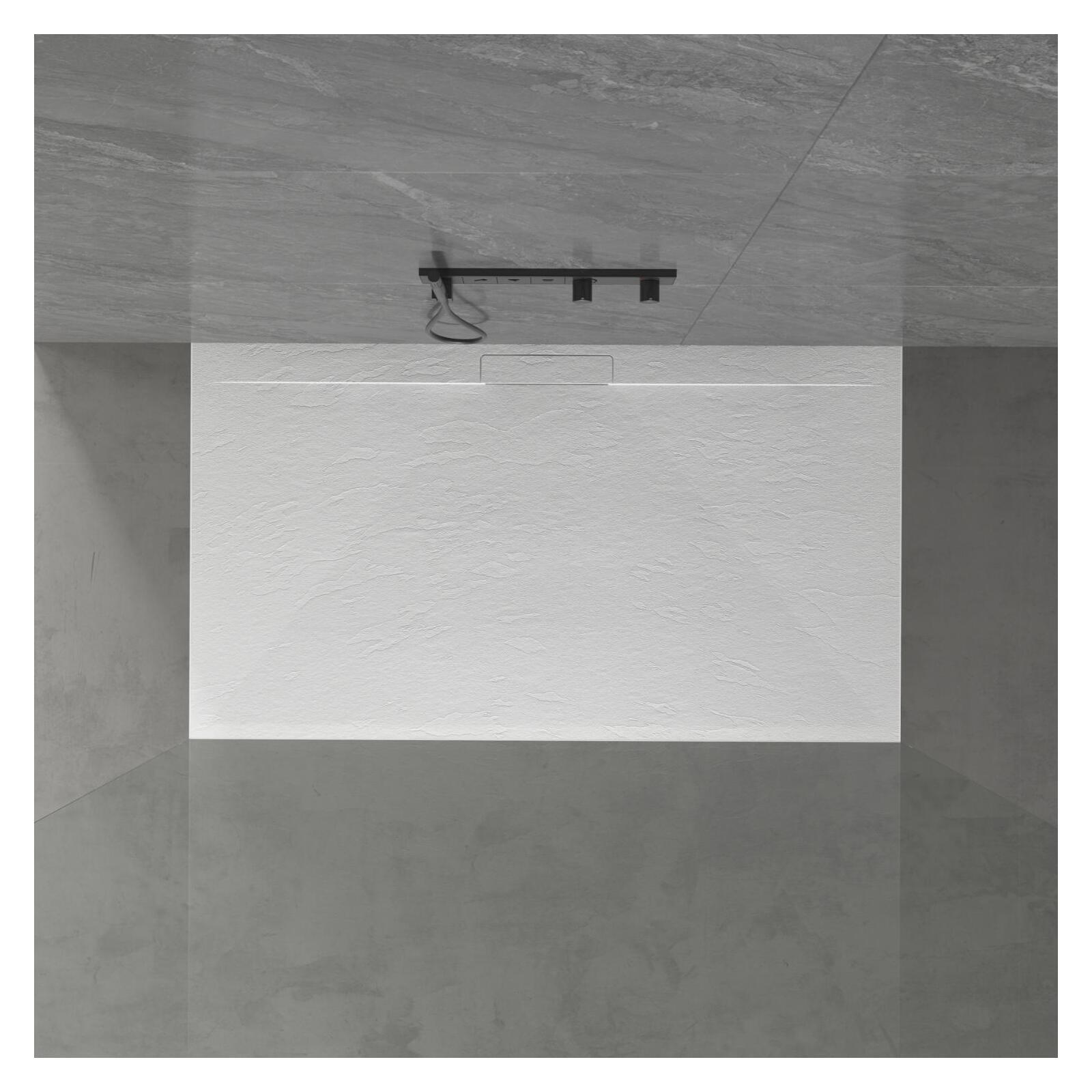 Receveur de douche mural aspect ardoise extra-plat 140x90cm