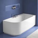Baignoire acrylique semi-îlot blanche 170cm - Angle droit