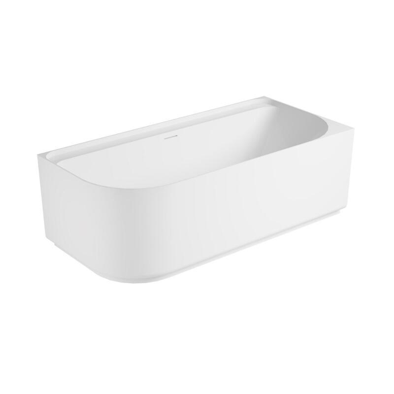 Baignoire acrylique semi-îlot blanche 170cm - Angle droit