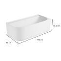 Baignoire acrylique semi-îlot blanche 170cm - Angle droit