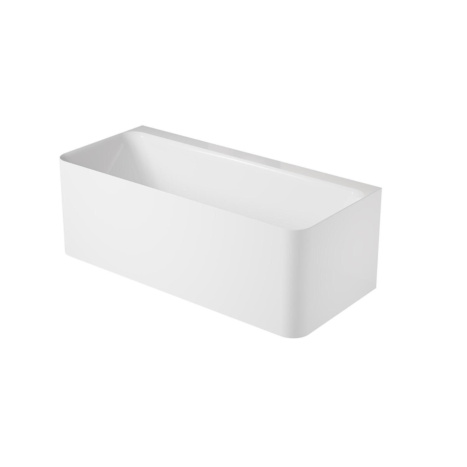 Baignoire acrylique semi-îlot murale blanche 170cm