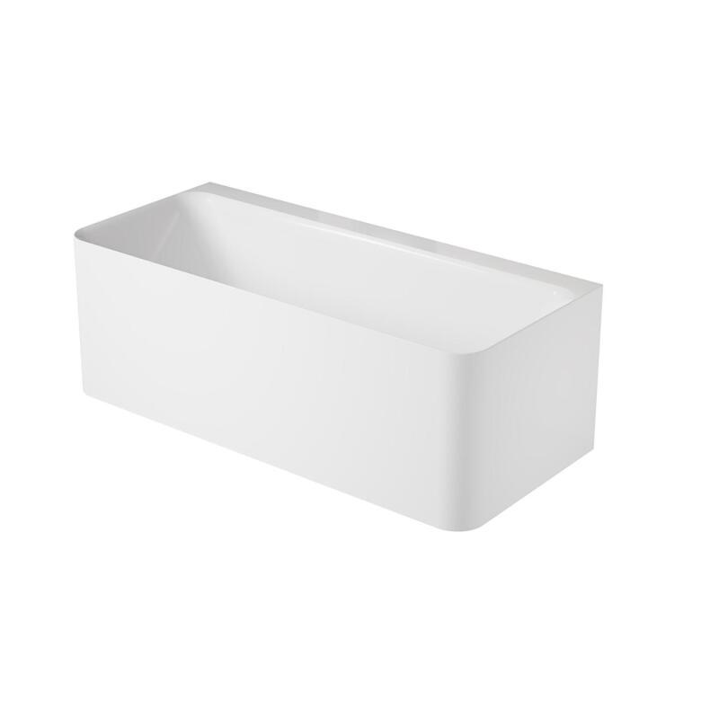 Baignoire acrylique semi-îlot murale blanche 170cm