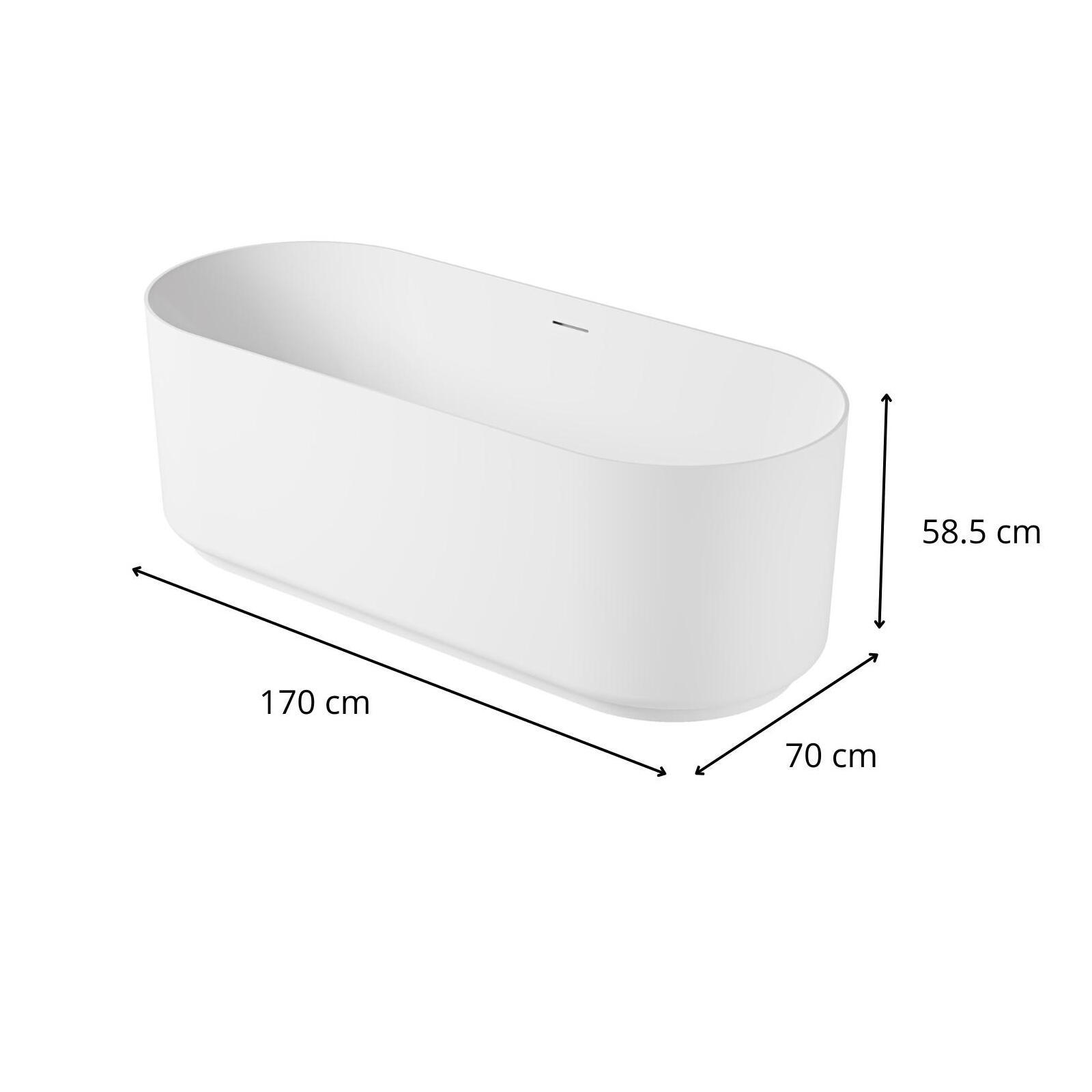 Baignoire îlot en acrylique blanche 170cm