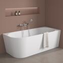 Baignoire semi-îlot en acrylique blanche 150cm - Angle droit