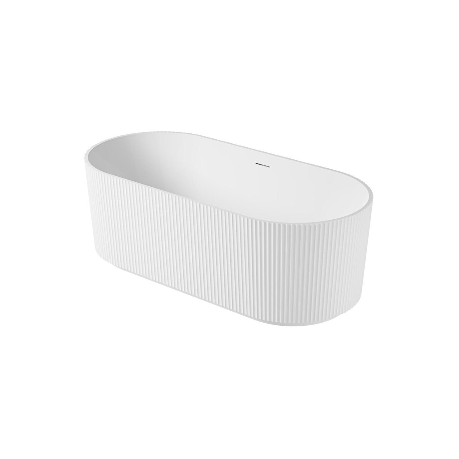 Baignoire îlot striée en acrylique blanche 170cm