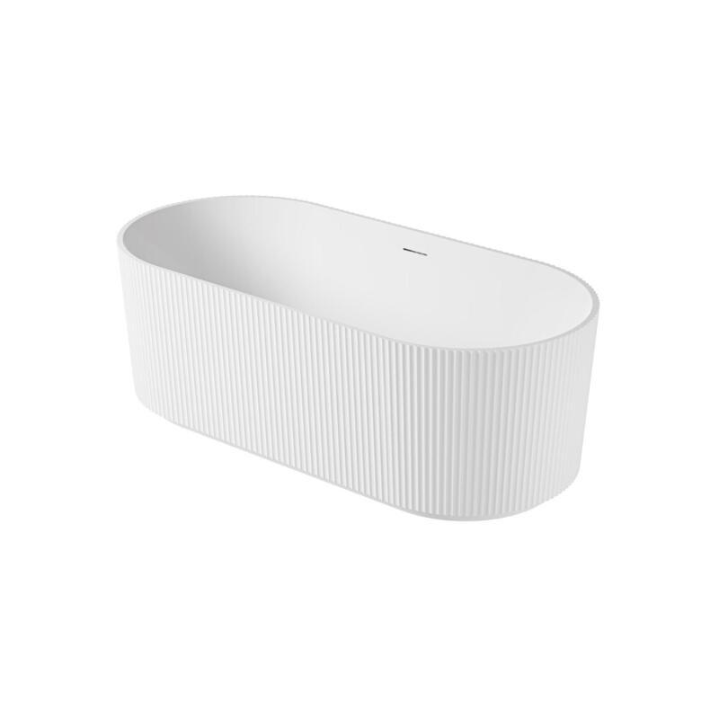 Baignoire îlot striée en acrylique blanche 170cm