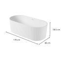 Baignoire îlot striée en acrylique blanche 170cm