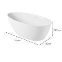 Baignoire îlot en acrylique blanche 170cm