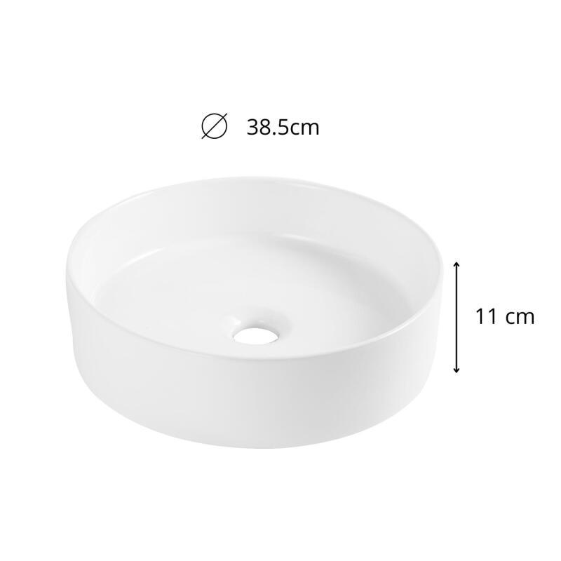 Vasque à poser ronde en céramique D38.5cm