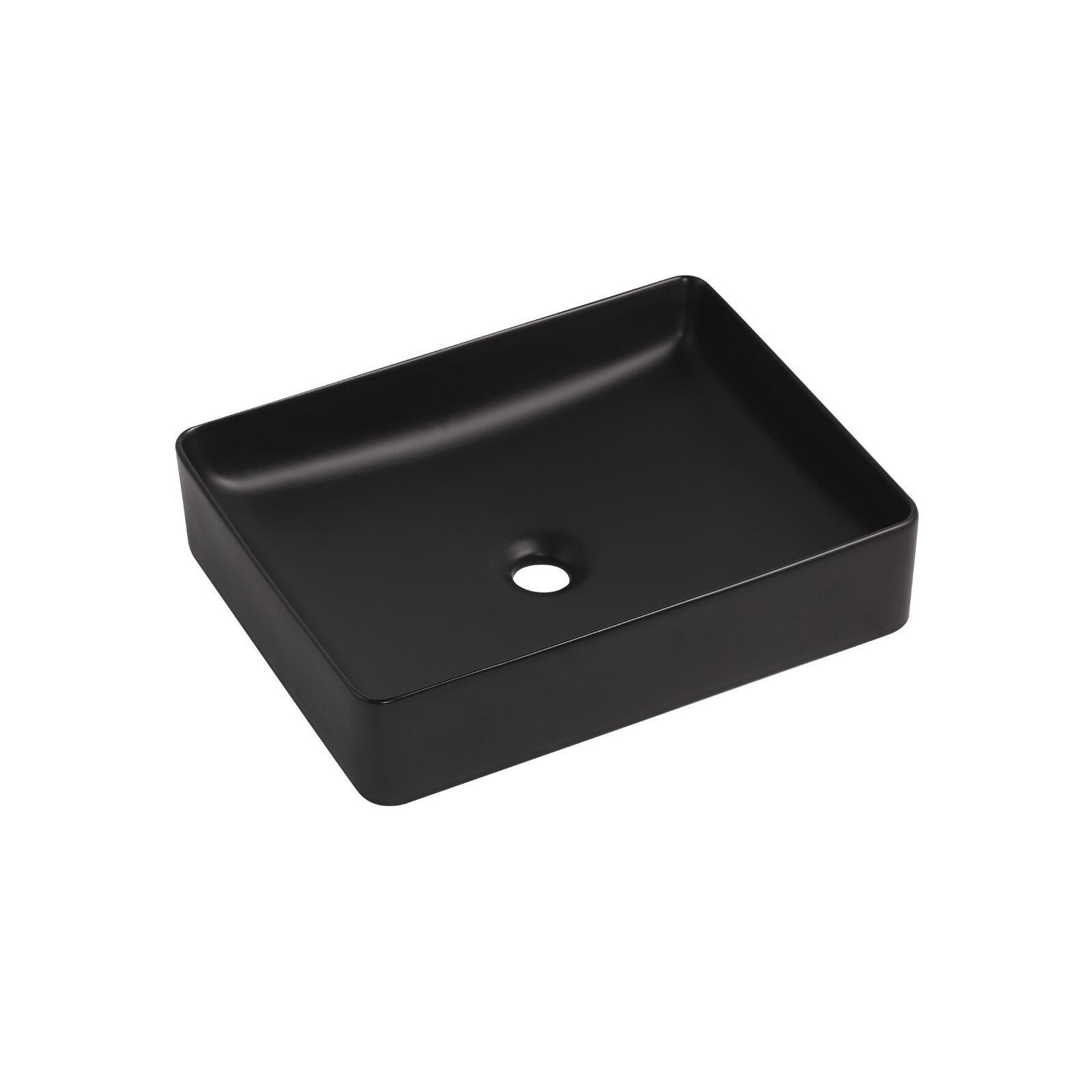 Vasque à poser rectangle en céramique blanche 47x36cm