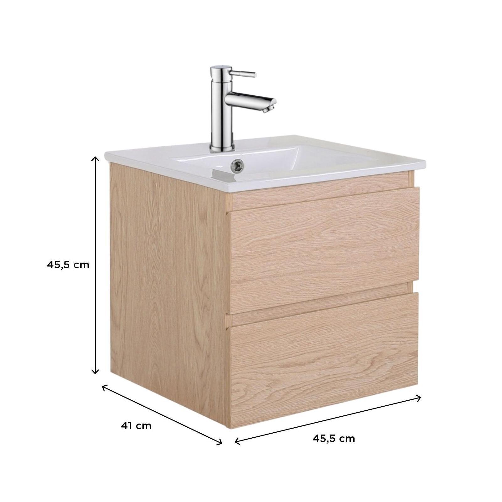Ensemble meuble simple vasque 45 cm + robinet TAP