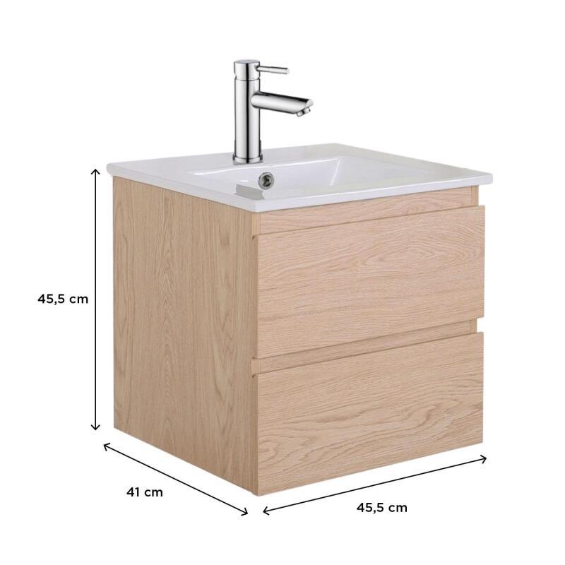 Ensemble meuble simple vasque 45 cm + robinet TAP