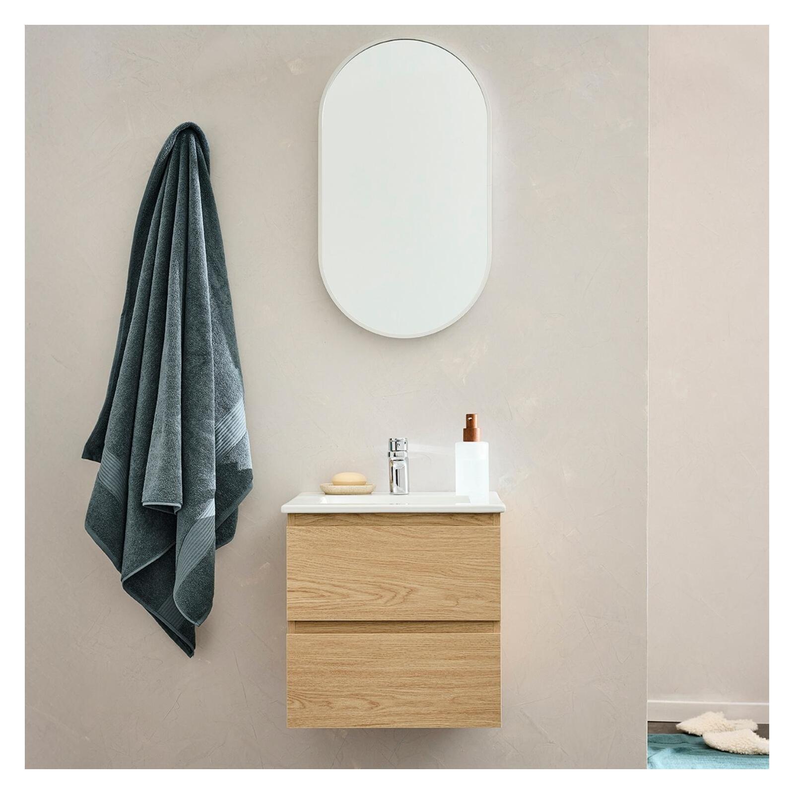 Ensemble meuble simple vasque 45 cm + robinet TAP + Miroir PEPPER