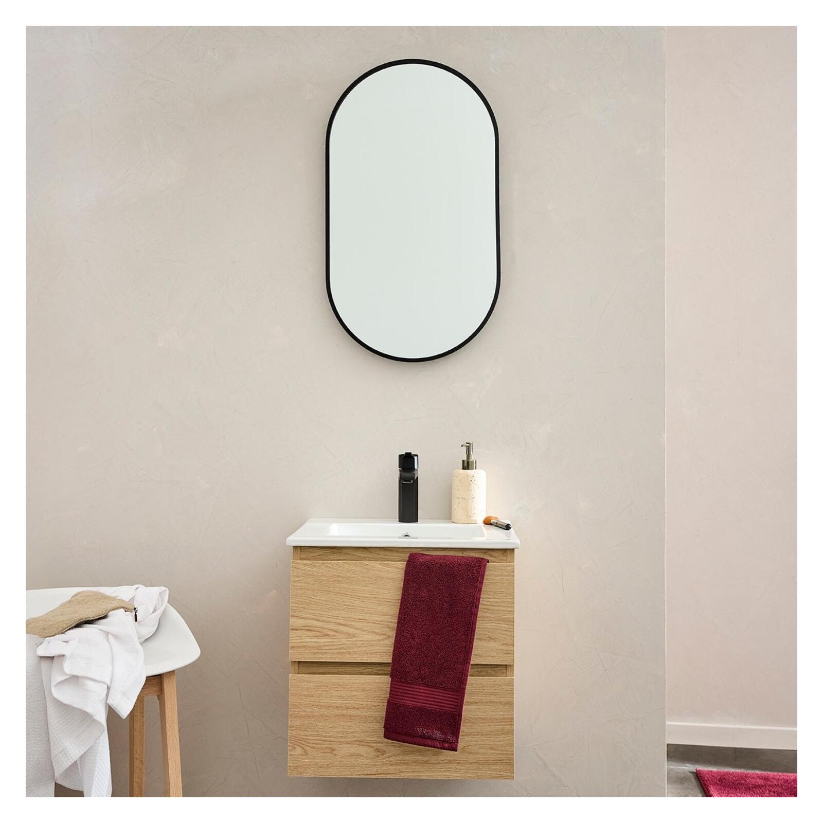 Ensemble meuble simple vasque 45 cm + robinet GRIFO + Miroir PEPPER