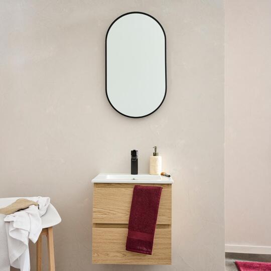 Ensemble meuble simple vasque 45 cm + robinet GRIFO + Miroir PEPPER