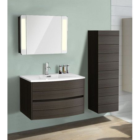 Meuble salle de bain à suspendre 80 cm noir TIGA Meuble salle de bain à suspendre 80 cm noir TIGA