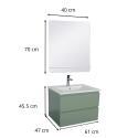 Ensemble meuble simple vasque 60 cm + robinet PIXE + miroir SORRENTO