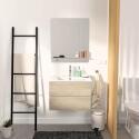Ensemble meuble simple vasque 60 cm + robinet PIXE + miroir SORRENTO