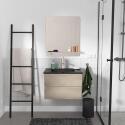 Ensemble meuble simple vasque 60 cm + robinet PIXE + miroir SORRENTO