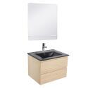 Ensemble meuble simple vasque 60 cm + robinet PIXE + miroir SORRENTO