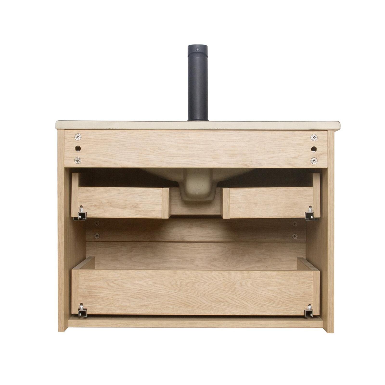 Ensemble meuble simple vasque 60 cm + robinet PIXE + miroir SORRENTO