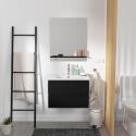 Ensemble meuble simple vasque 60 cm + robinet PIXE + miroir SORRENTO