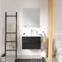 Ensemble meuble simple vasque 60 cm + robinet PIXE + miroir SORRENTO