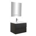 Ensemble meuble simple vasque 60 cm + robinet PIXE + miroir SORRENTO